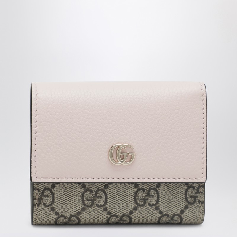 Mini GG Marmont wallet in pink/GG Supreme