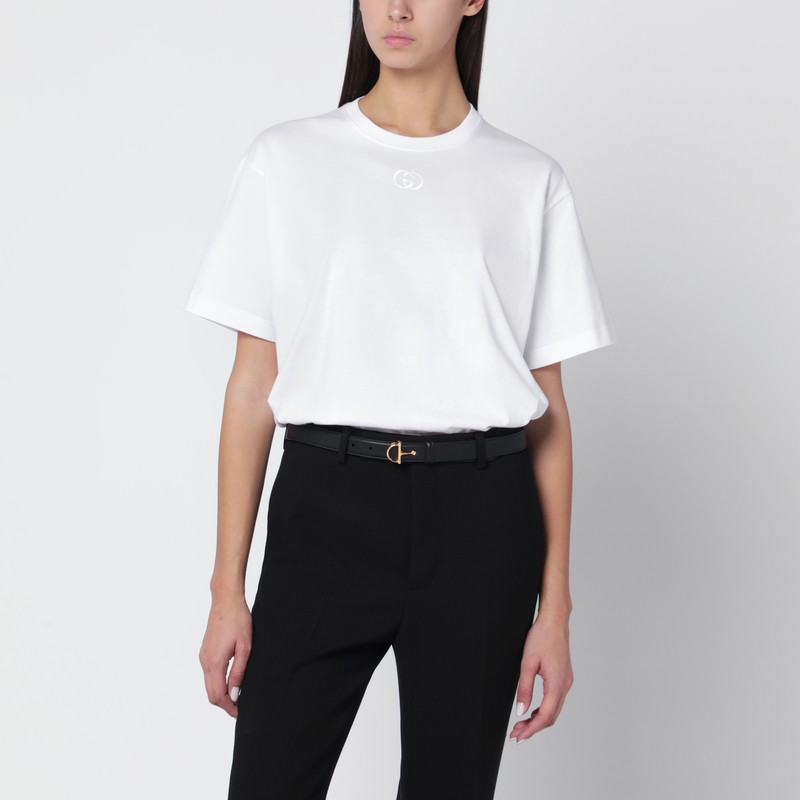 White cotton jersey T-shirt