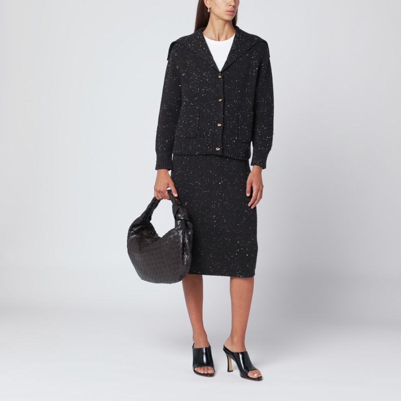 Bottega Veneta Cardigan In English Wool With A Melting Ribbed Texture In Brown