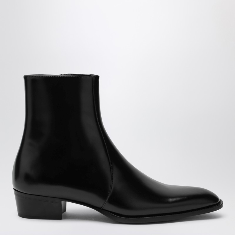 Black Roman boots in smooth leather