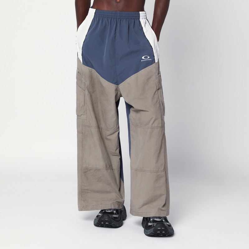 Beige/blue Tracksuit Cut-Up cargo trousers