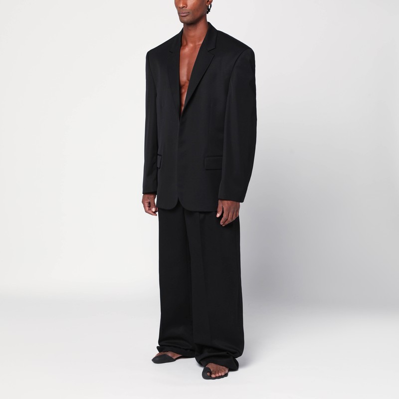 Balenciaga Single-breasted Jacket Black In Wool In Black