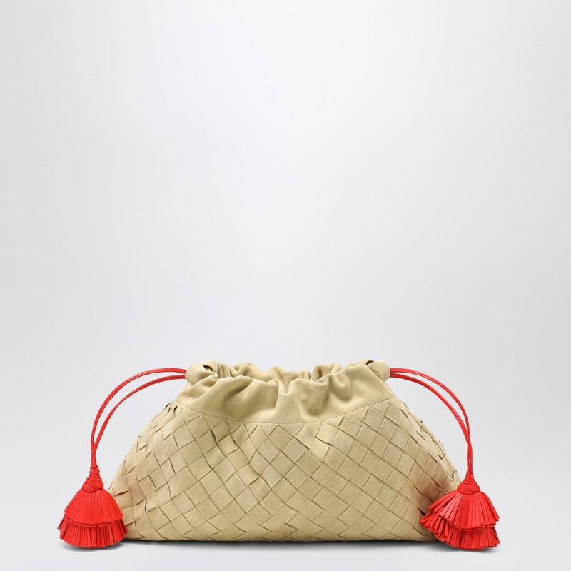 Bottega Veneta Tapioca Night Dustbag In Woven Suede In Beige