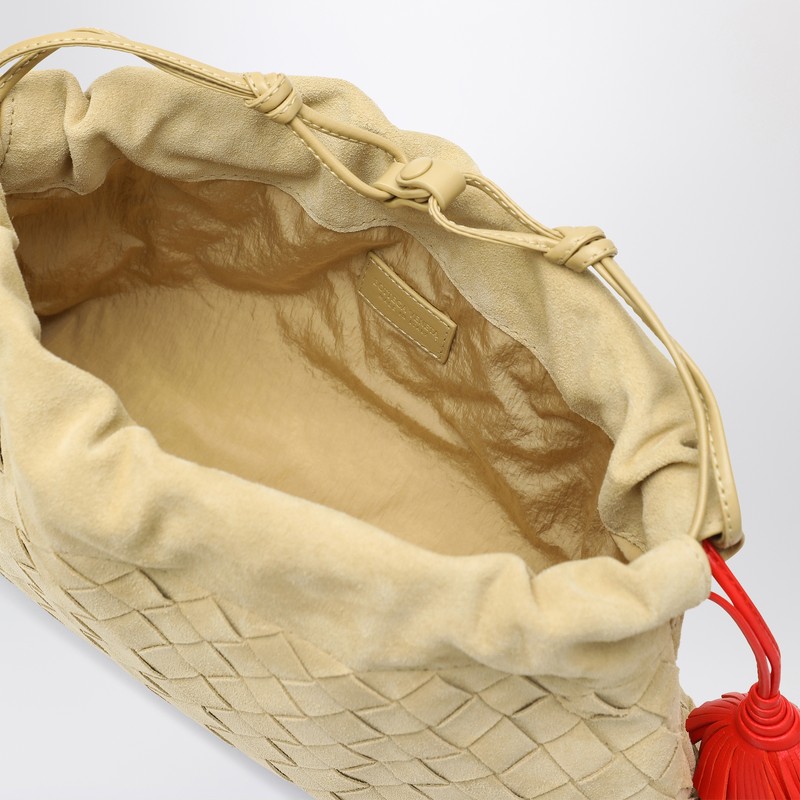 Bottega Veneta Tapioca Night Dustbag In Woven Suede In Beige