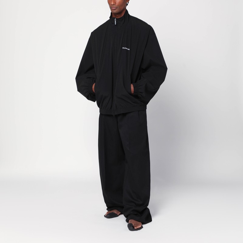 Balenciaga Oversized Windbreaker Jacket In Black
