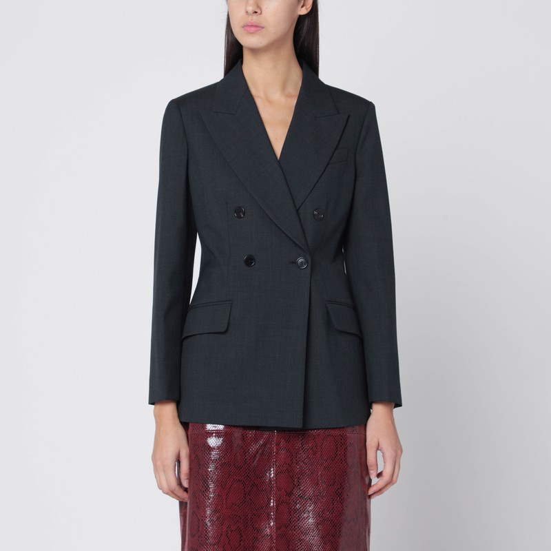 Grey double-breasted wool jacket