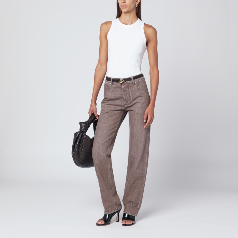Bottega Veneta Brown Straight Jeans In Brown