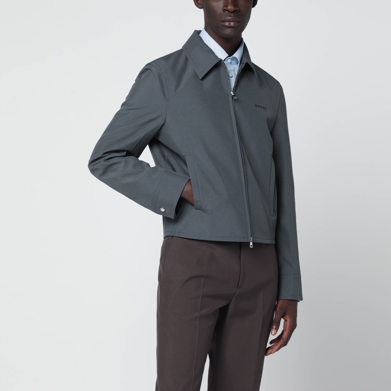 Dark grey technical panama jacket