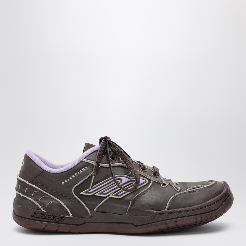 Balenciaga Hamptons Worn-out Sneakers Brown And Lilac In Brown