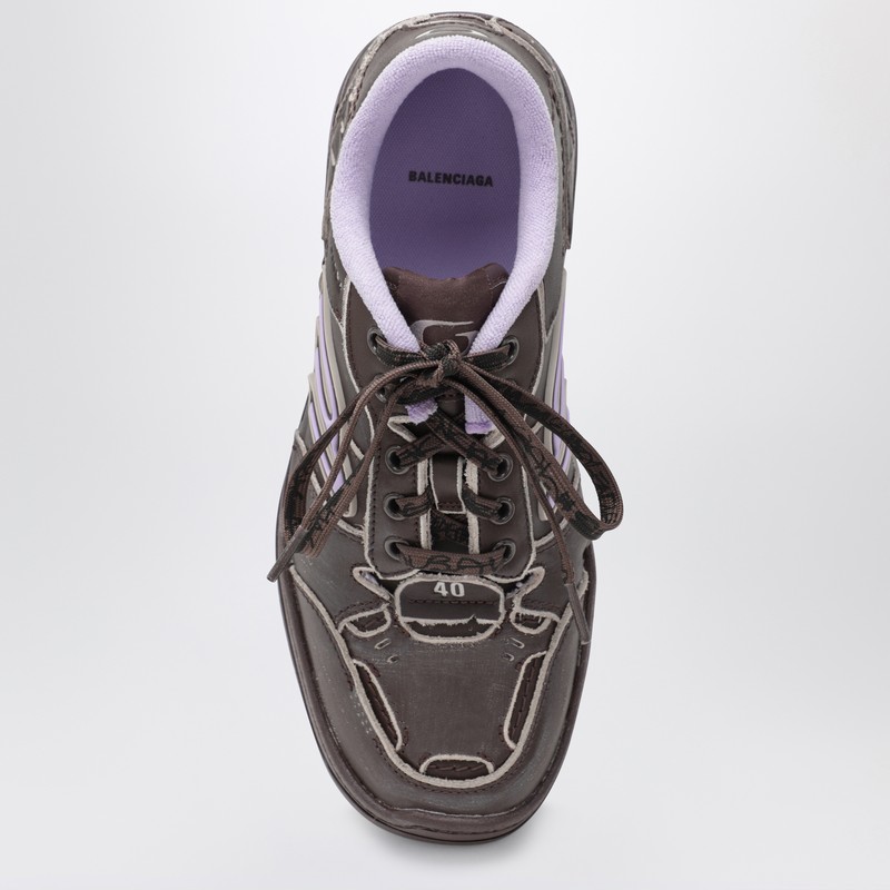 Balenciaga Hamptons Worn-out Sneakers Brown And Lilac In Brown