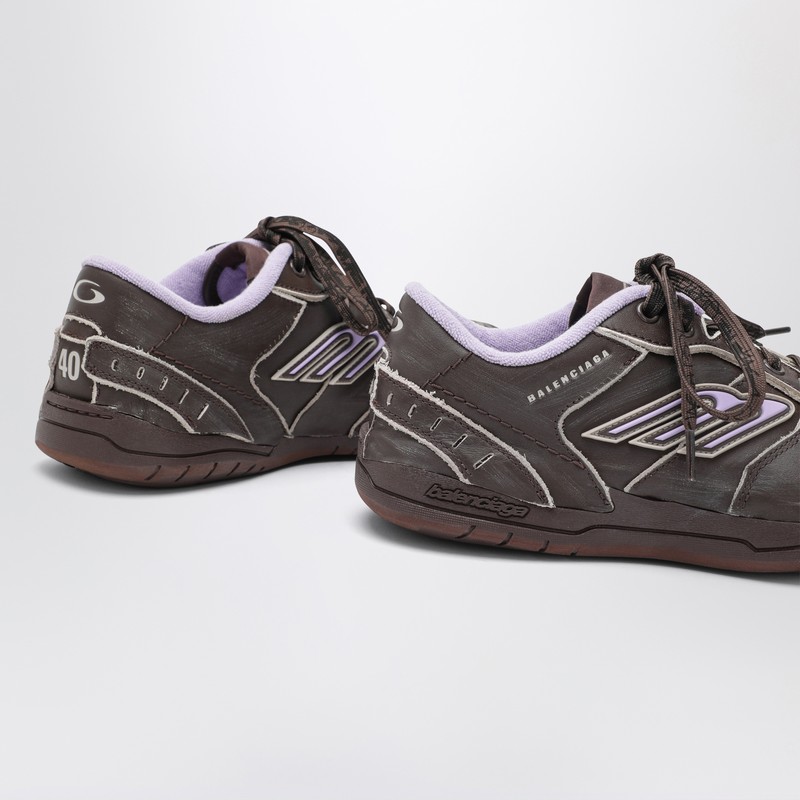 Balenciaga Hamptons Worn-out Sneakers Brown And Lilac In Brown