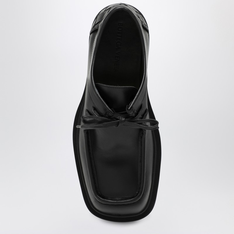 Bottega Veneta Black Leather Ben Lace-up Shoes In Black