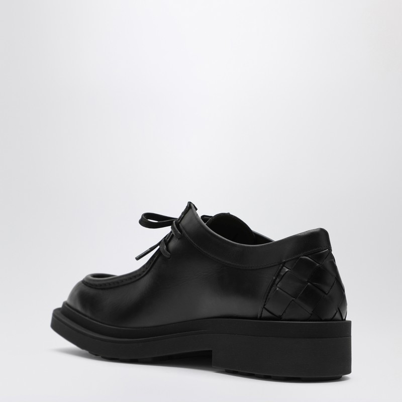 Bottega Veneta Black Leather Ben Lace-up Shoes In Black