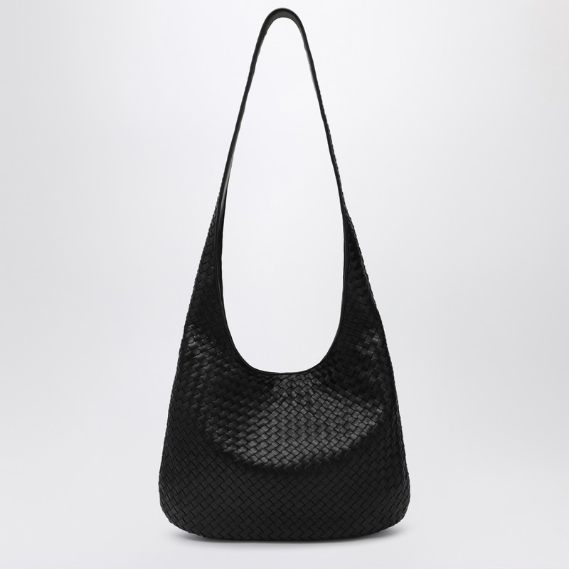 Large black woven Veneto bag