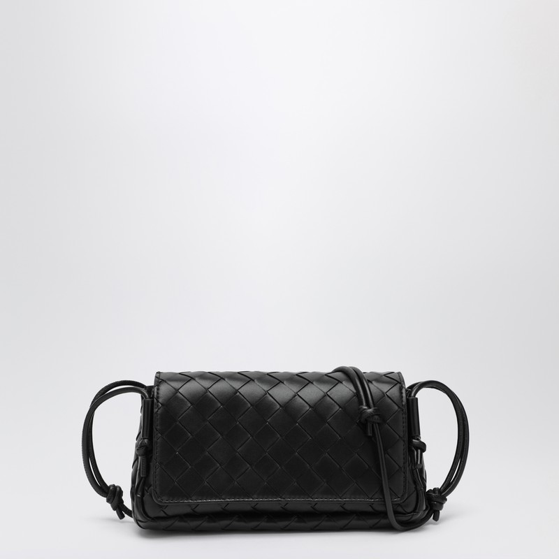 Bottega Veneta Notturno Bag In Black Intrecciato In Black