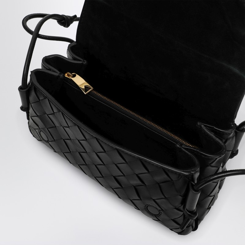 Bottega Veneta Notturno Bag In Black Intrecciato In Black