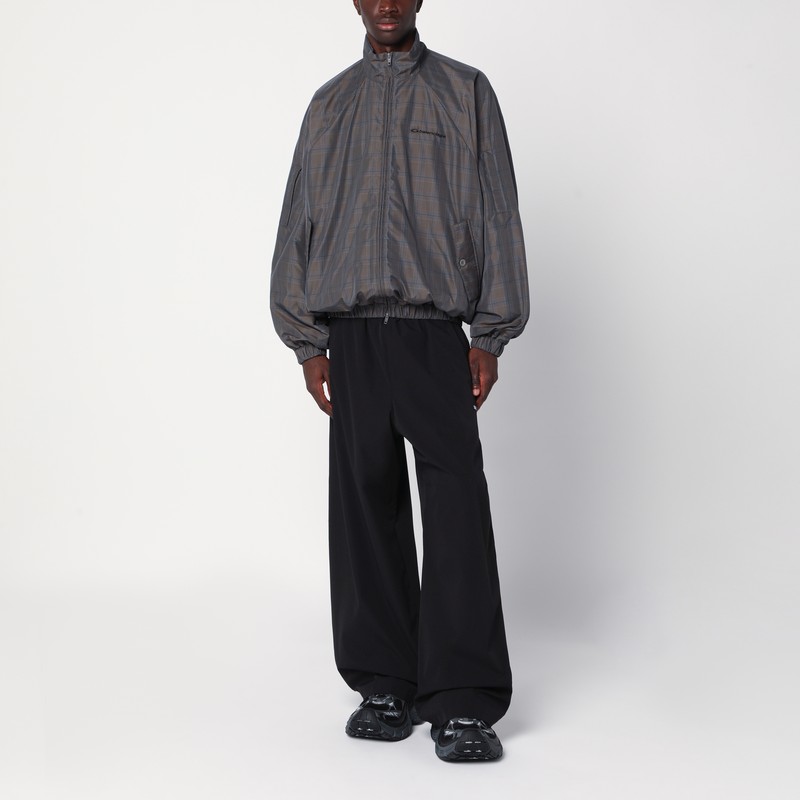 Balenciaga Grey/blue Nylon Zip-up Jacket In Gray