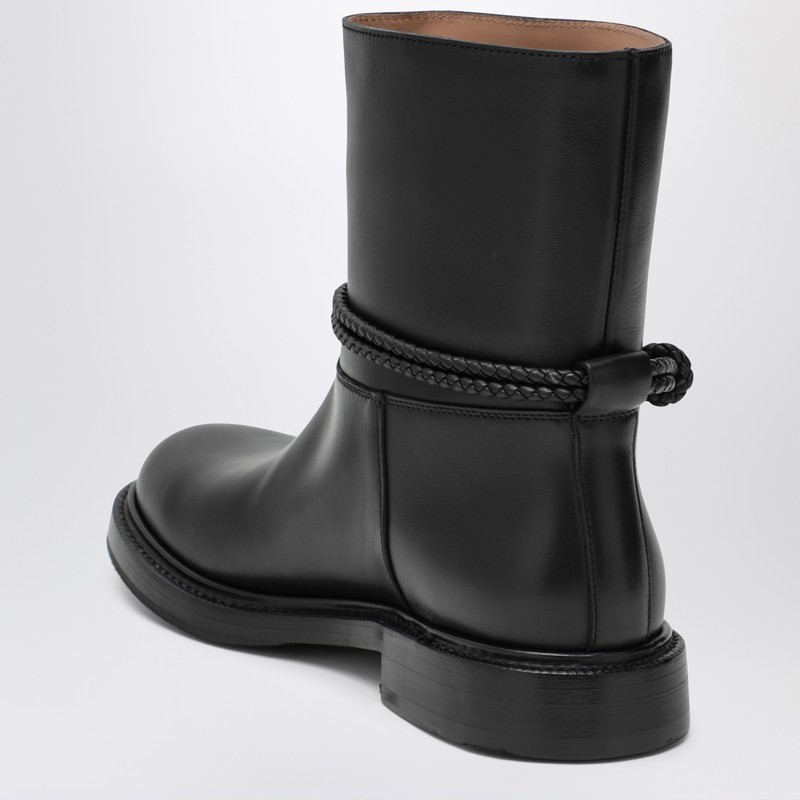 Bottega Veneta Women Black Leather James Ankle Boots In Black