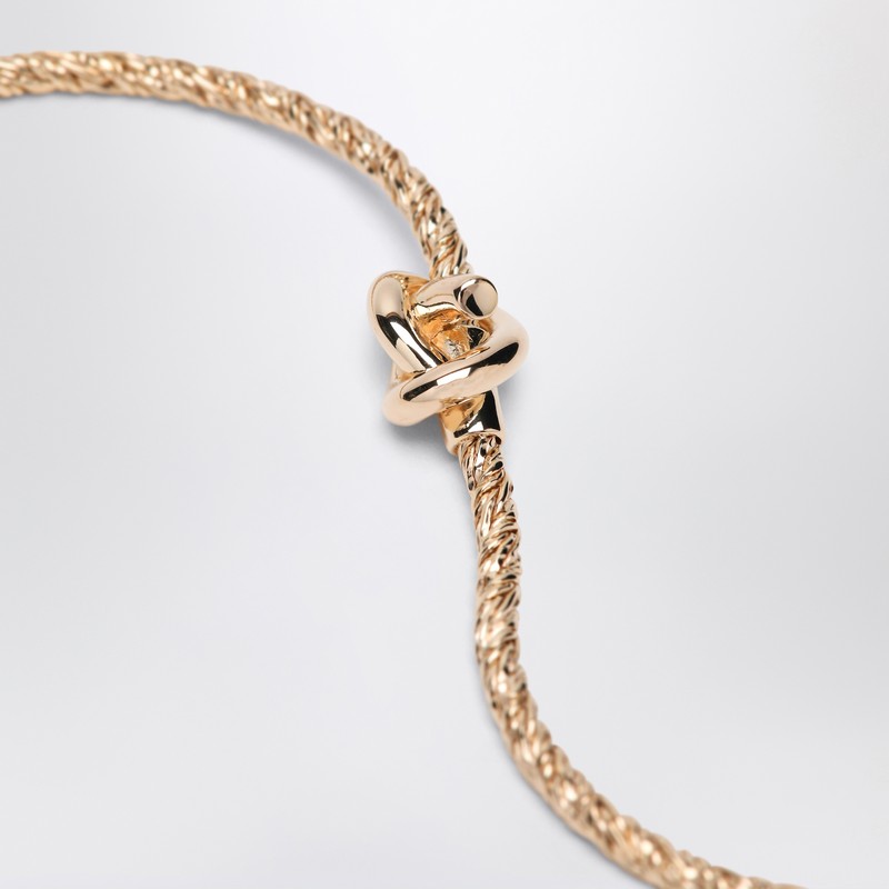 Bottega Veneta Gold Knot Bracelet In Nude