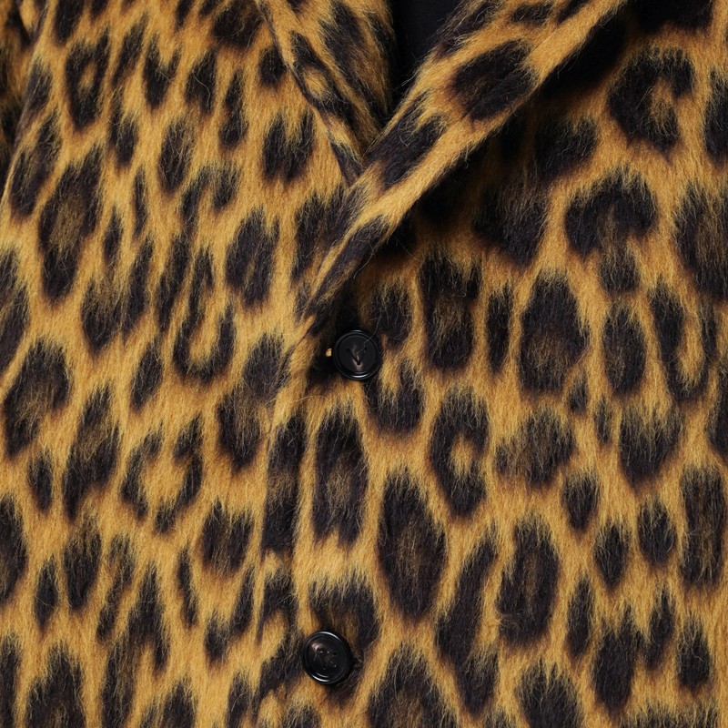 Bottega Veneta Women Multicolor Single-breasted Coat With Notched Revers And All-over Leopard Print  In Animal Print