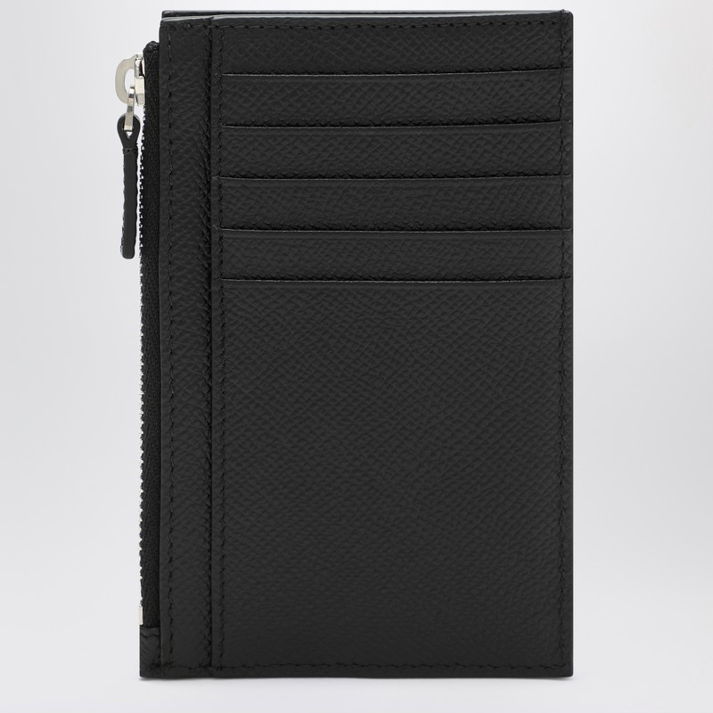 Balenciaga Black Leather Passport Holder And Wallet In Black