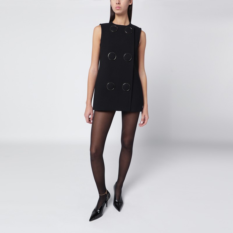 Black vest with large buttons