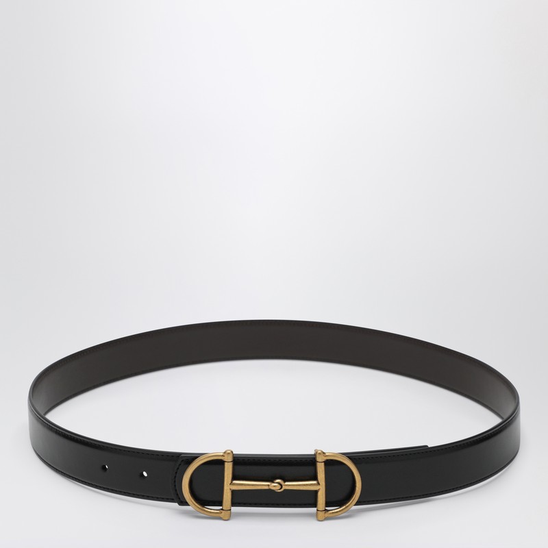 Reversible leather belt with Horsebit
