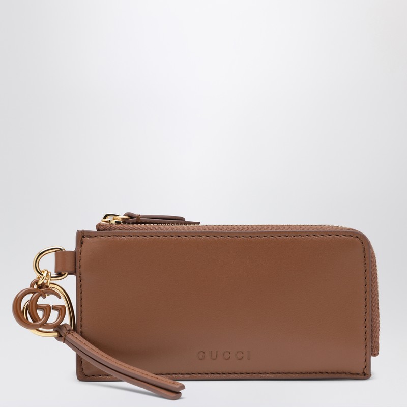 Brown cardholder with GG charm