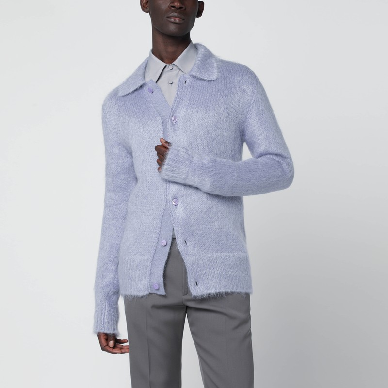 Brushed mohair wool cardigan