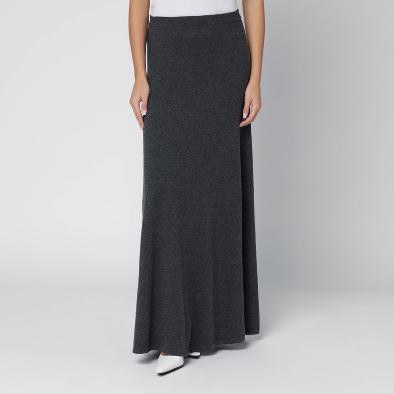 Long grey wool skirt
