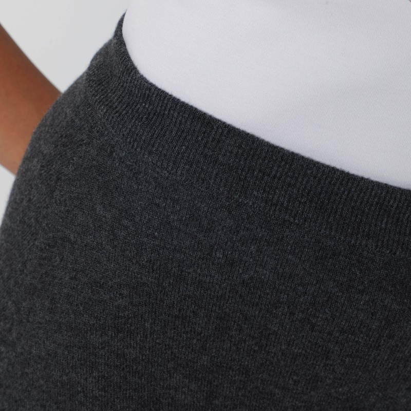 Balenciaga Long Grey Wool Skirt In Multi
