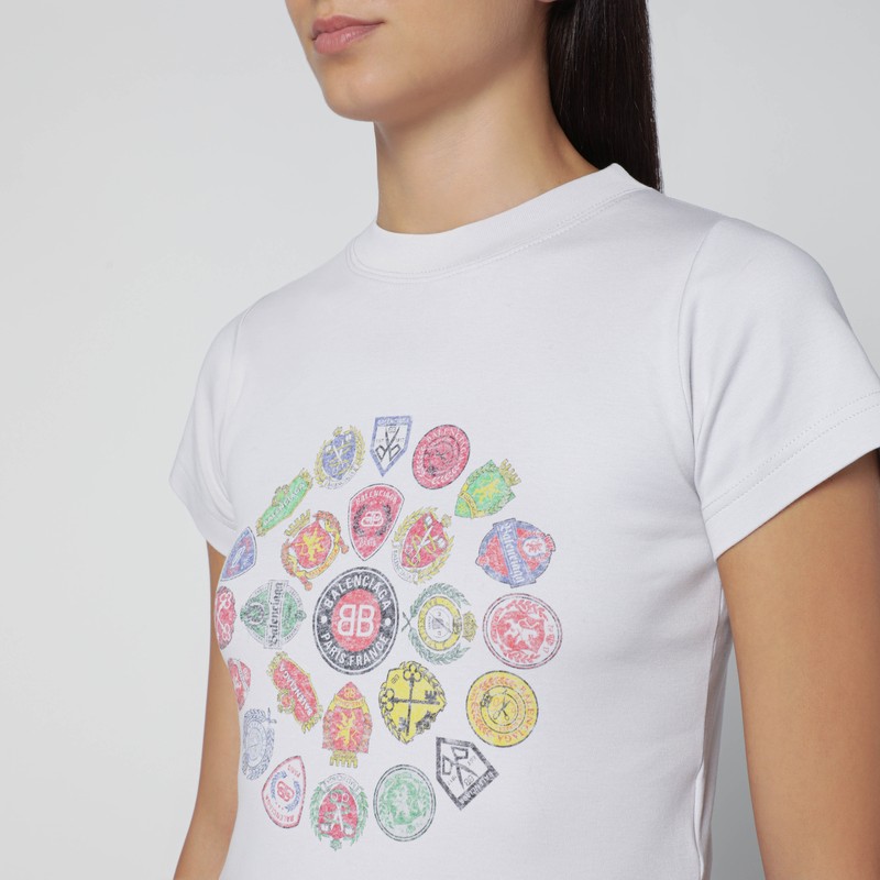 Balenciaga White T-shirt With Logo Prints In White