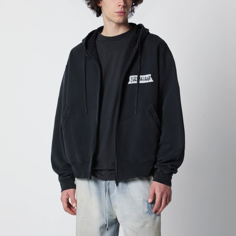Black washed Masking Tape oversize hoodie