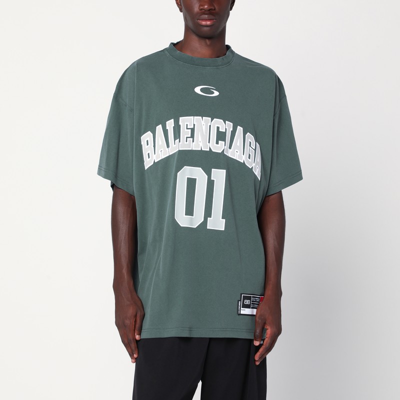 Dark green/light grey oversized basketball T-shirt