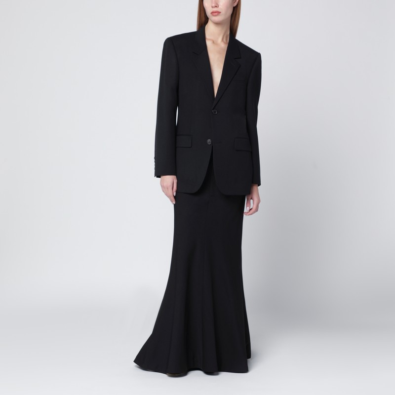 Balenciaga Women Godet Maxi Skirt In Black