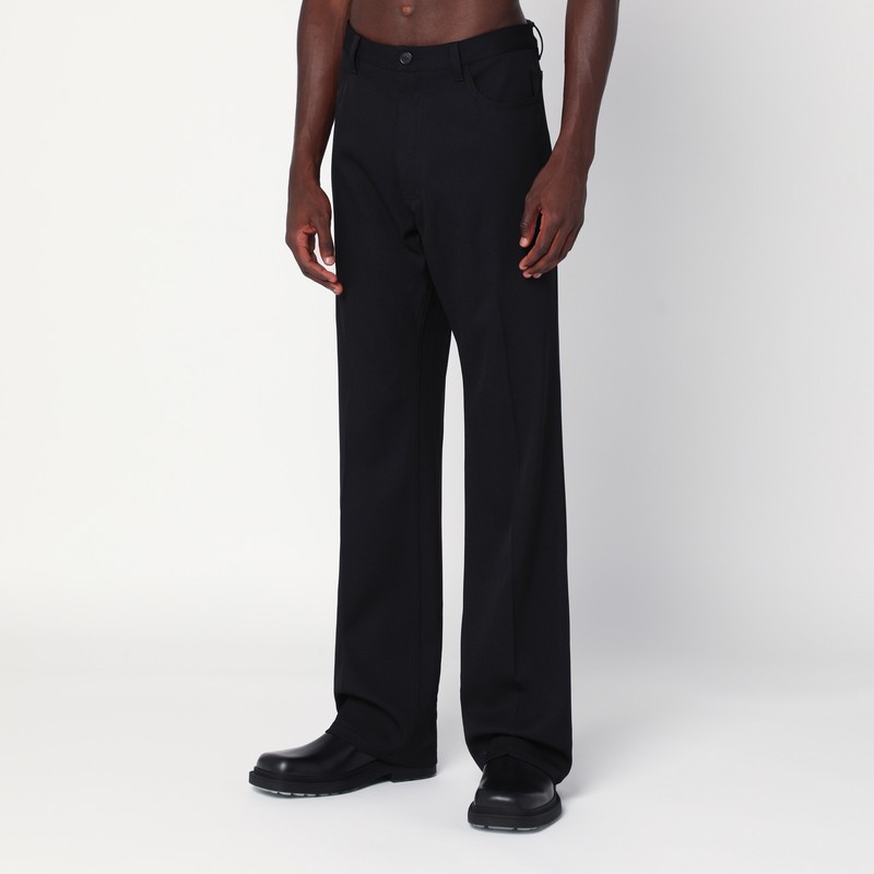 Balenciaga Black Regular Fit Tailored Trousers In Black