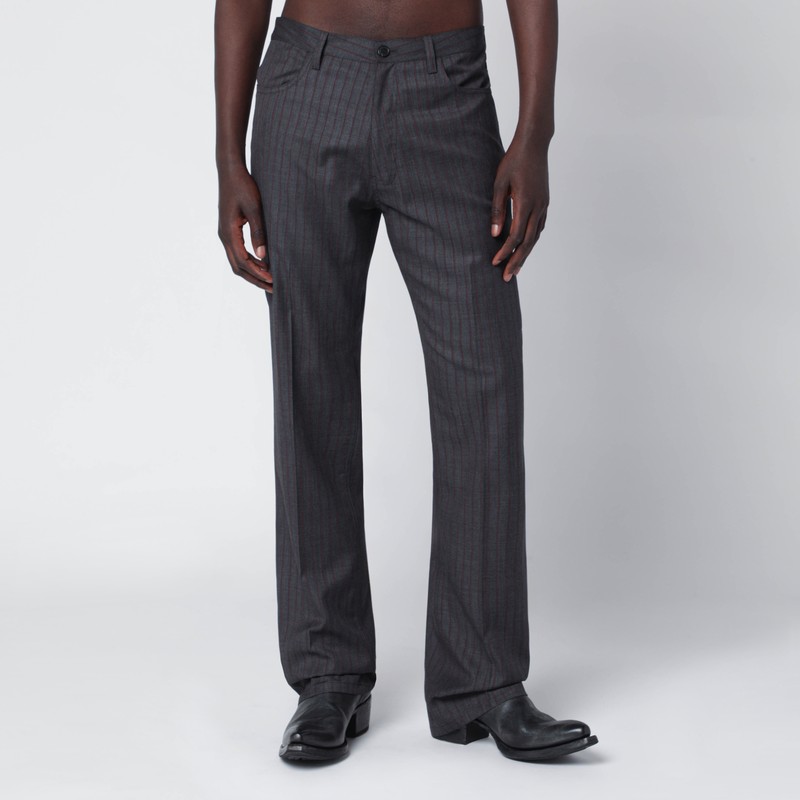 Grey pinstripe wool pants