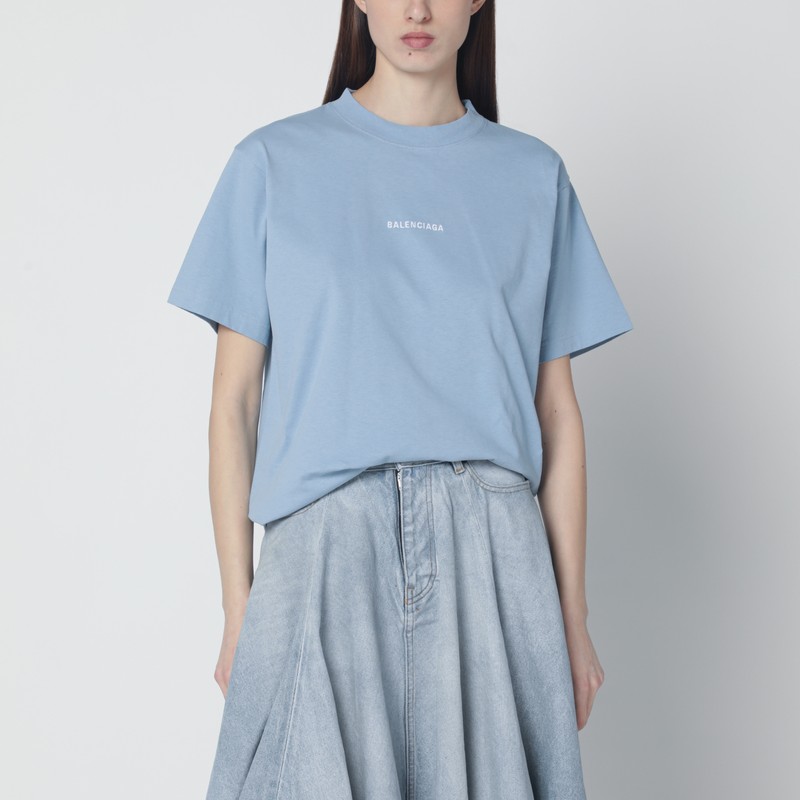 Light blue Balenciaga Back Medium Fit T-shirt