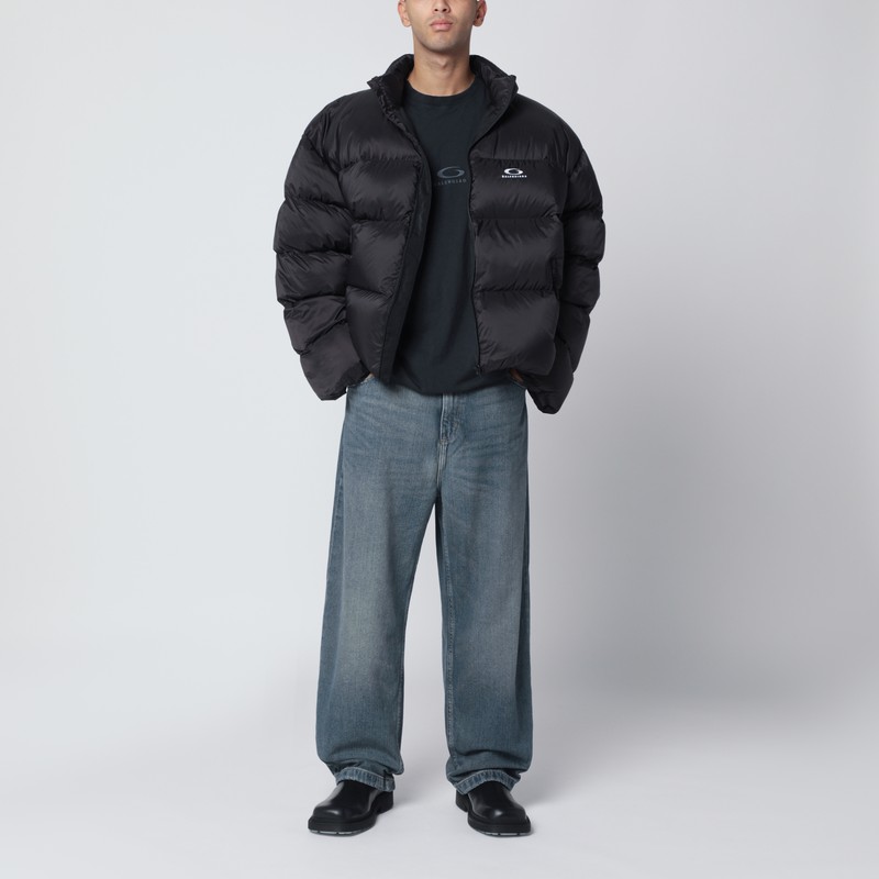 Balenciaga Black Standard Technical Fabric Down Jacket Men In Black