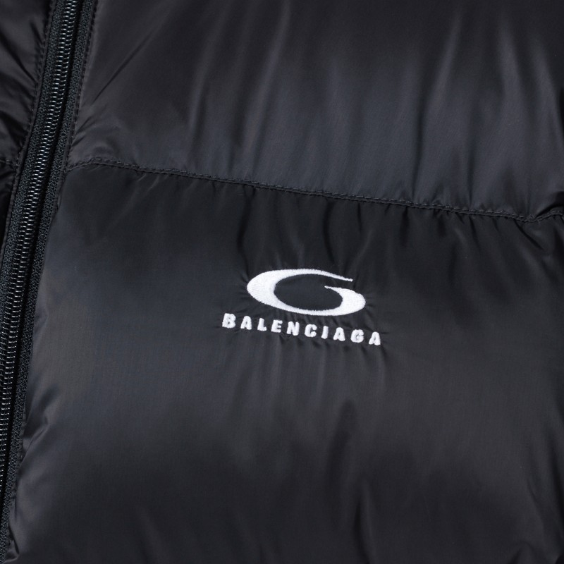 Balenciaga Black Standard Technical Fabric Down Jacket Men In Black