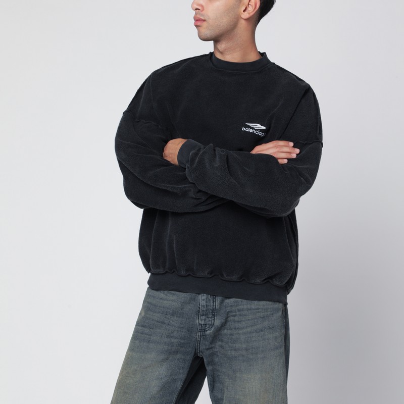 Faded black 3B Sports Icon crewneck sweatshirt