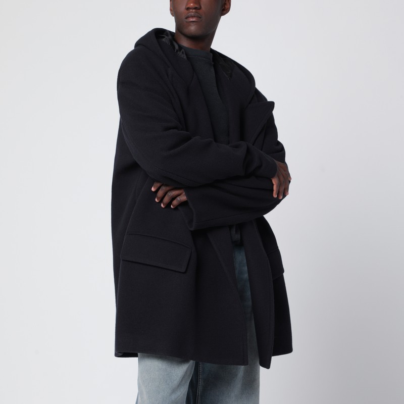 Navy blue coat with hood