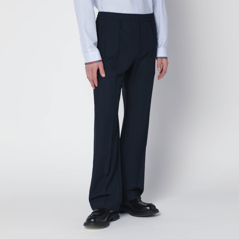Midnight blue technical panama trousers