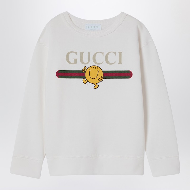 White sweatshirt with logo print