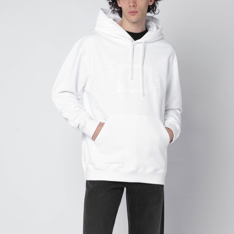 White cotton sweatshirt with logo print