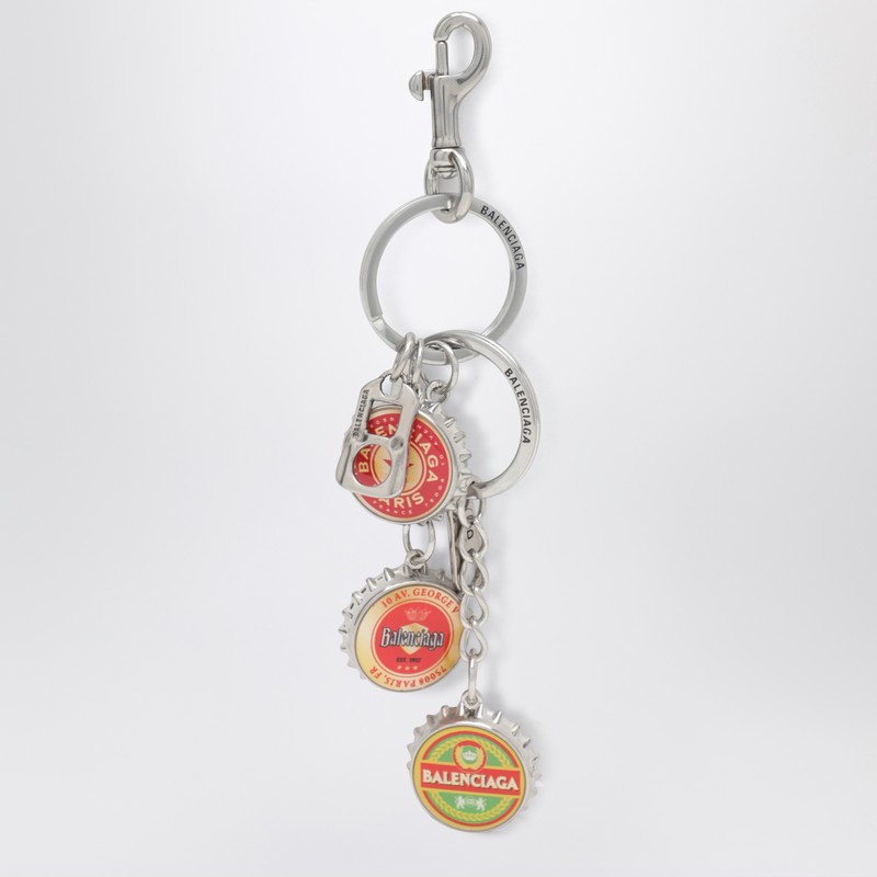 Logo bottle cap keyring charm