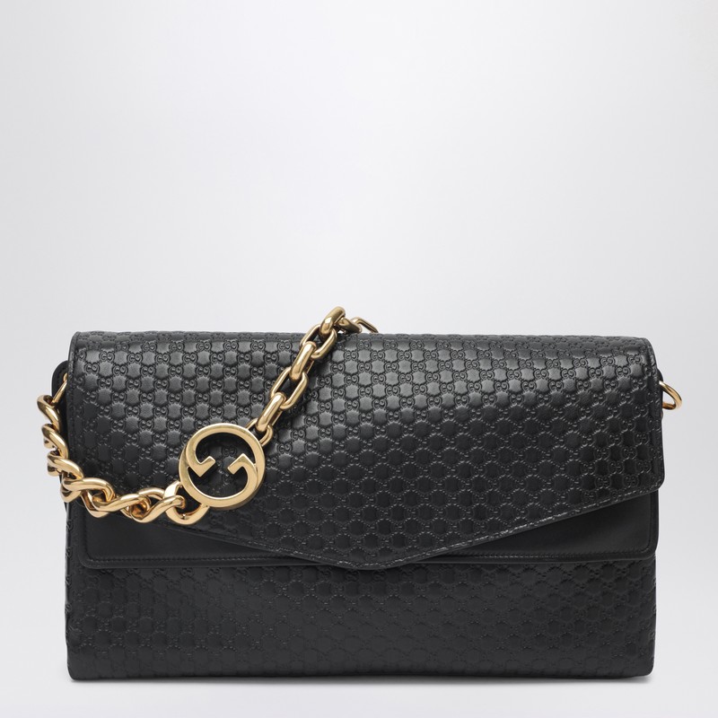 Large black chain shoulder bag