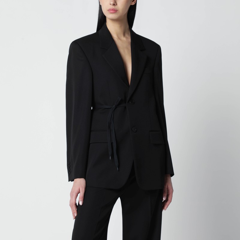 Black jacket with side tie