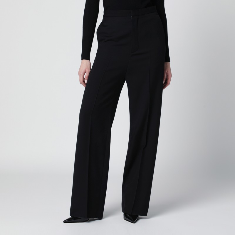 Black wool trousers