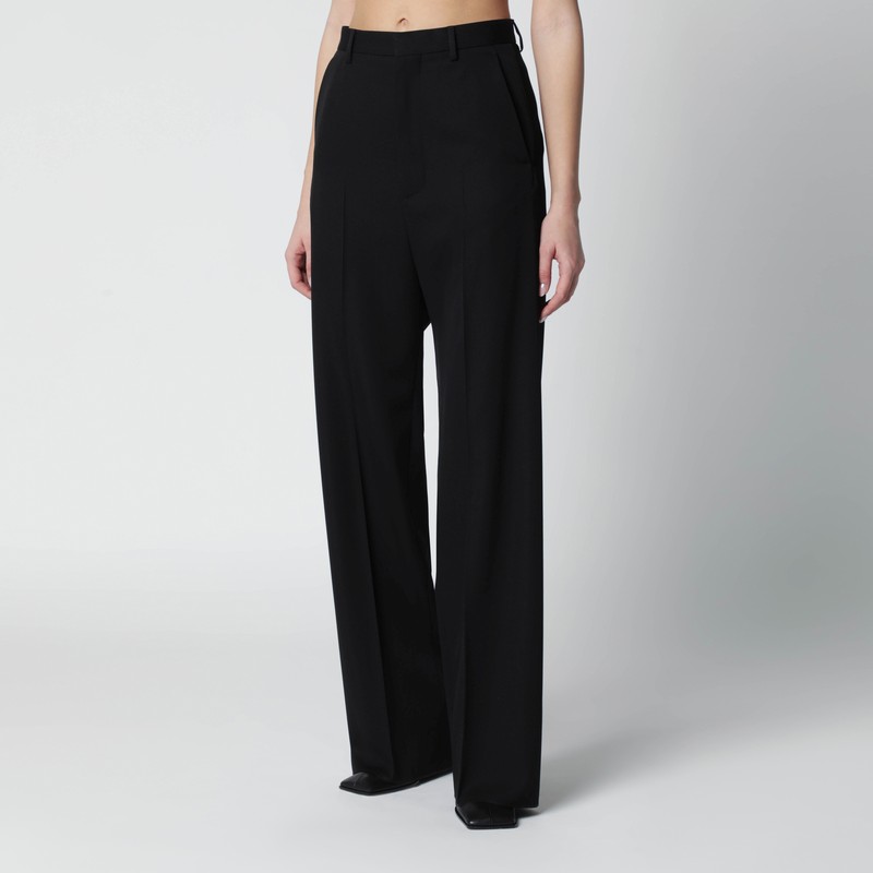 Black wool trousers